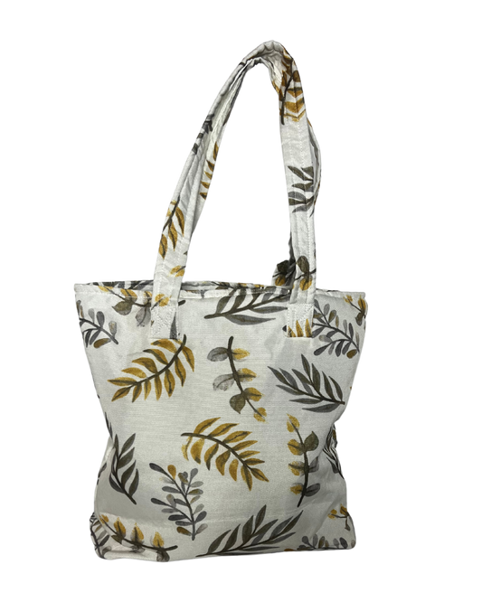 Leaf Patterned Tote Bag